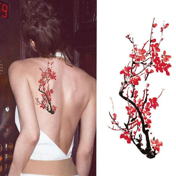 2017 Waterproof temporary tattoos stickers sexy romantic dark rose flowers henna fake body art flash tattoo sleeve