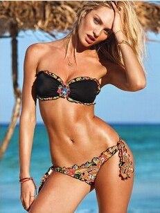 PARAKINI 2018 NEW Crystal Rhinestone Bikinis Set Women Push Up Diamond Swimwear Halter Top Bra Swimsuits Beach Wear Bathing Suit