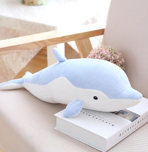 50cm Soft Dolphin Plush Toys Dolls Stuffed Down Cotton Animal Pillow Kawaii Office Nap Pillow Kids Toy Christmas Gift for Girls