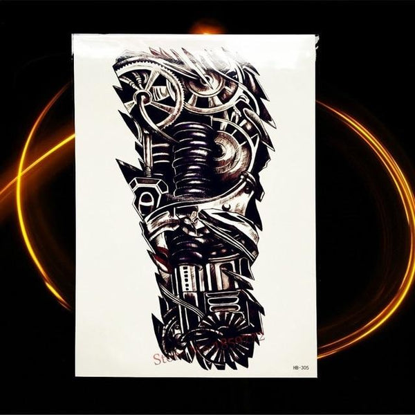 Africa Serengeti Lion Temporary Tattoo Indian Tribal Mighty Lion Warrior Waterproof Flash Tattoo Sticker Black Tatoo Men Women