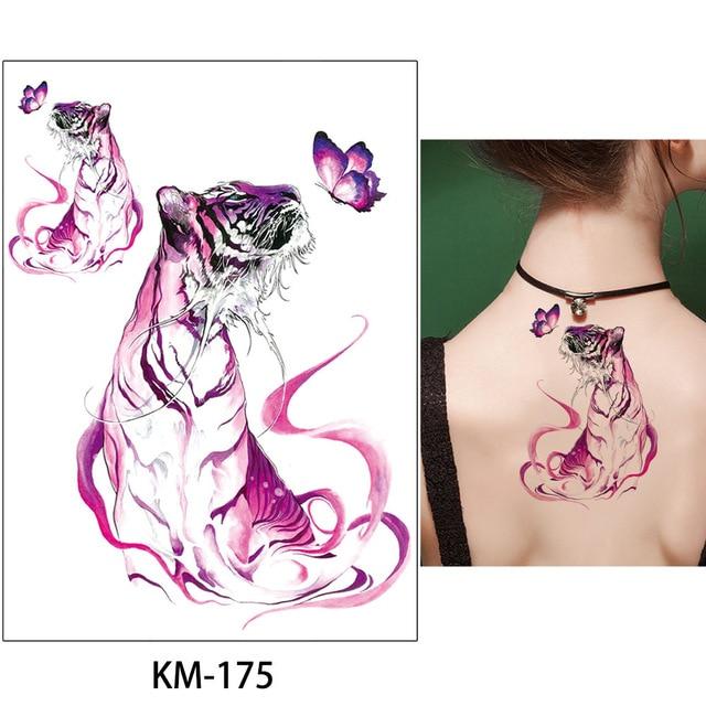 New Arrival 1 Sheet Temporary Tattoo Sticker KM-056 Flower Arm Body Art Waterproof Tattoo Beauty Fox Women Coquette Decal Design