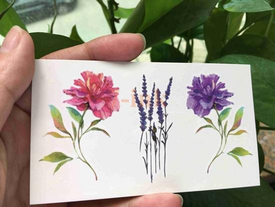 25 design Waterproof Temporary Tattoo sticker cute sexy lavender flowers Leaves tatoo Water Transfer fake tattoo for kid Adult