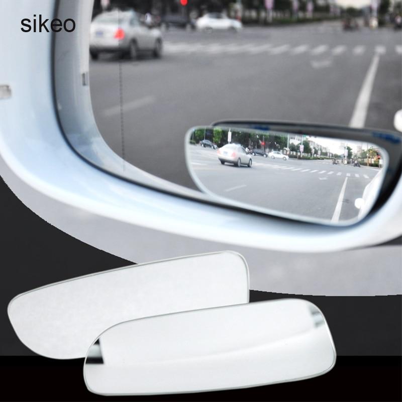sikeo 2Pcs Car Mirror 360 Degree Wide Angle Convex Blind Spot Mirror Parking Auto Motorcycle Rear View Adjustable Mirror