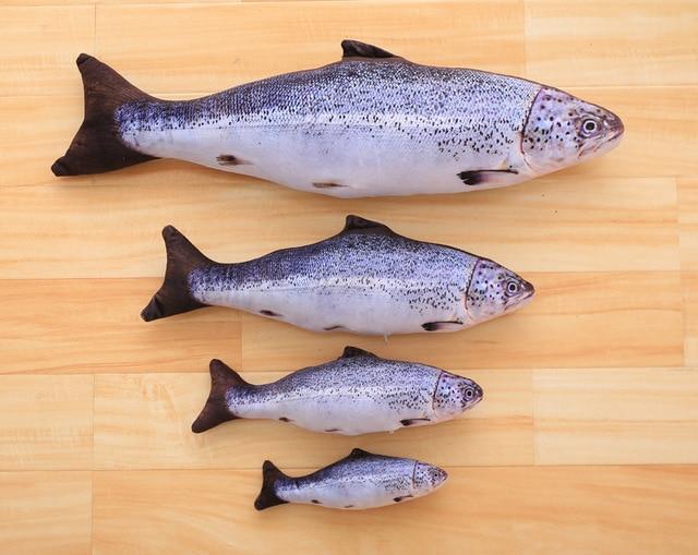 Plush Catnip Fish Toy for Cat Pet Chew Mint Fish Toys Pillow Cat Scratch Board Scratching Post 3 Size