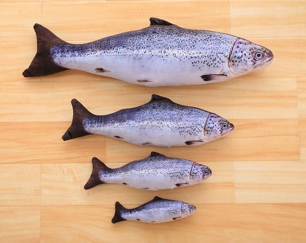 Plush Catnip Fish Toy for Cat Pet Chew Mint Fish Toys Pillow Cat Scratch Board Scratching Post 3 Size