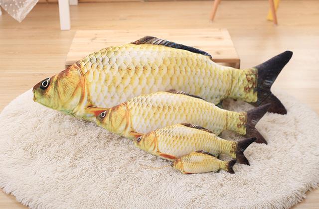 Plush Catnip Fish Toy for Cat Pet Chew Mint Fish Toys Pillow Cat Scratch Board Scratching Post 3 Size