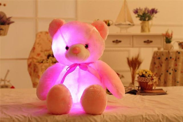 32/50cm Big Colorful Glowing Teddy Bear Luminous Plush Toys Kawaii Light Up Led Teddy Bear Stuffed Toys Doll Kids Christmas Gift