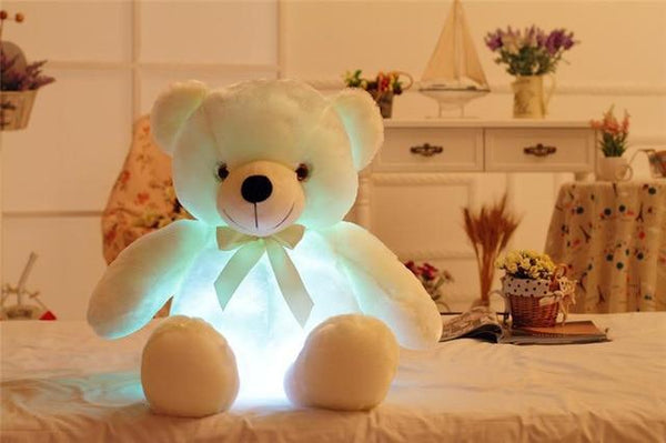 32/50cm Big Colorful Glowing Teddy Bear Luminous Plush Toys Kawaii Light Up Led Teddy Bear Stuffed Toys Doll Kids Christmas Gift