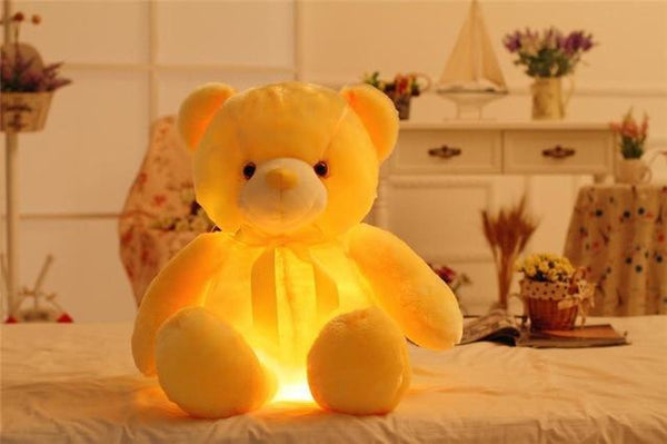 32/50cm Big Colorful Glowing Teddy Bear Luminous Plush Toys Kawaii Light Up Led Teddy Bear Stuffed Toys Doll Kids Christmas Gift