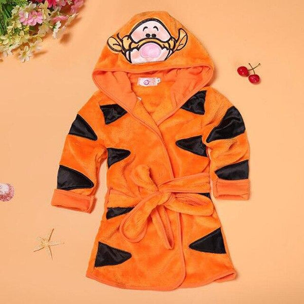 Children Print Gown Sale Boys Girls Clothing Robes Children Hooded Bathrobe Flannel Fleece Free Shipping Children Cartoon Gown