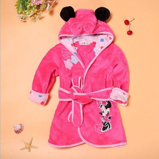 Children Print Gown Sale Boys Girls Clothing Robes Children Hooded Bathrobe Flannel Fleece Free Shipping Children Cartoon Gown