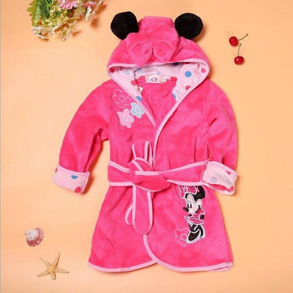 Children Print Gown Sale Boys Girls Clothing Robes Children Hooded Bathrobe Flannel Fleece Free Shipping Children Cartoon Gown