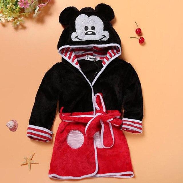 Children Print Gown Sale Boys Girls Clothing Robes Children Hooded Bathrobe Flannel Fleece Free Shipping Children Cartoon Gown