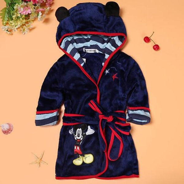 Children Print Gown Sale Boys Girls Clothing Robes Children Hooded Bathrobe Flannel Fleece Free Shipping Children Cartoon Gown