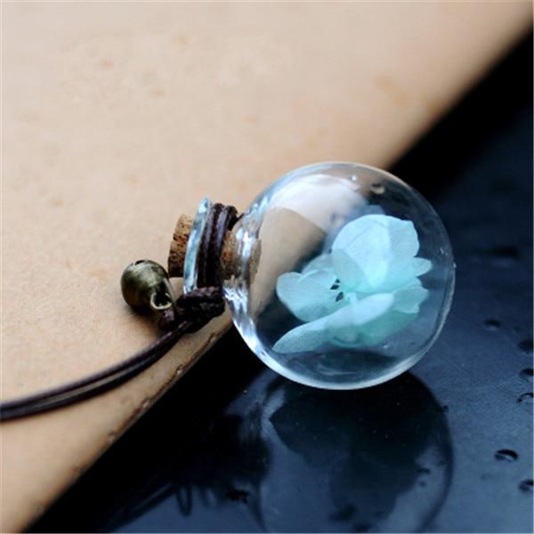 Car Pendant Glass Perfume Empty Hanging Bottle With Flower Auto Interior Decoration Perfume Container With Wood Cap Ornaments