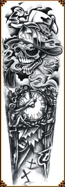 Full Arm Temporary tattoo waterproof cool grey black dragon mechanical fake tattoos 3D large size 48*17cm big tatto for men 2018