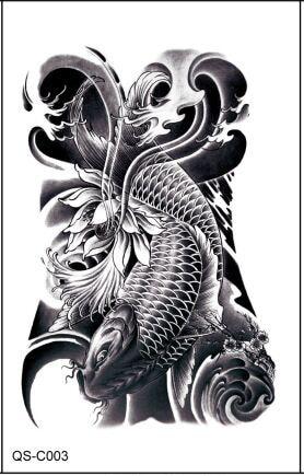 Temporary tattoos 3D black Robot mechanical arm fake transfer tattoo stickers hot sexy cool men spray waterproof designs C058