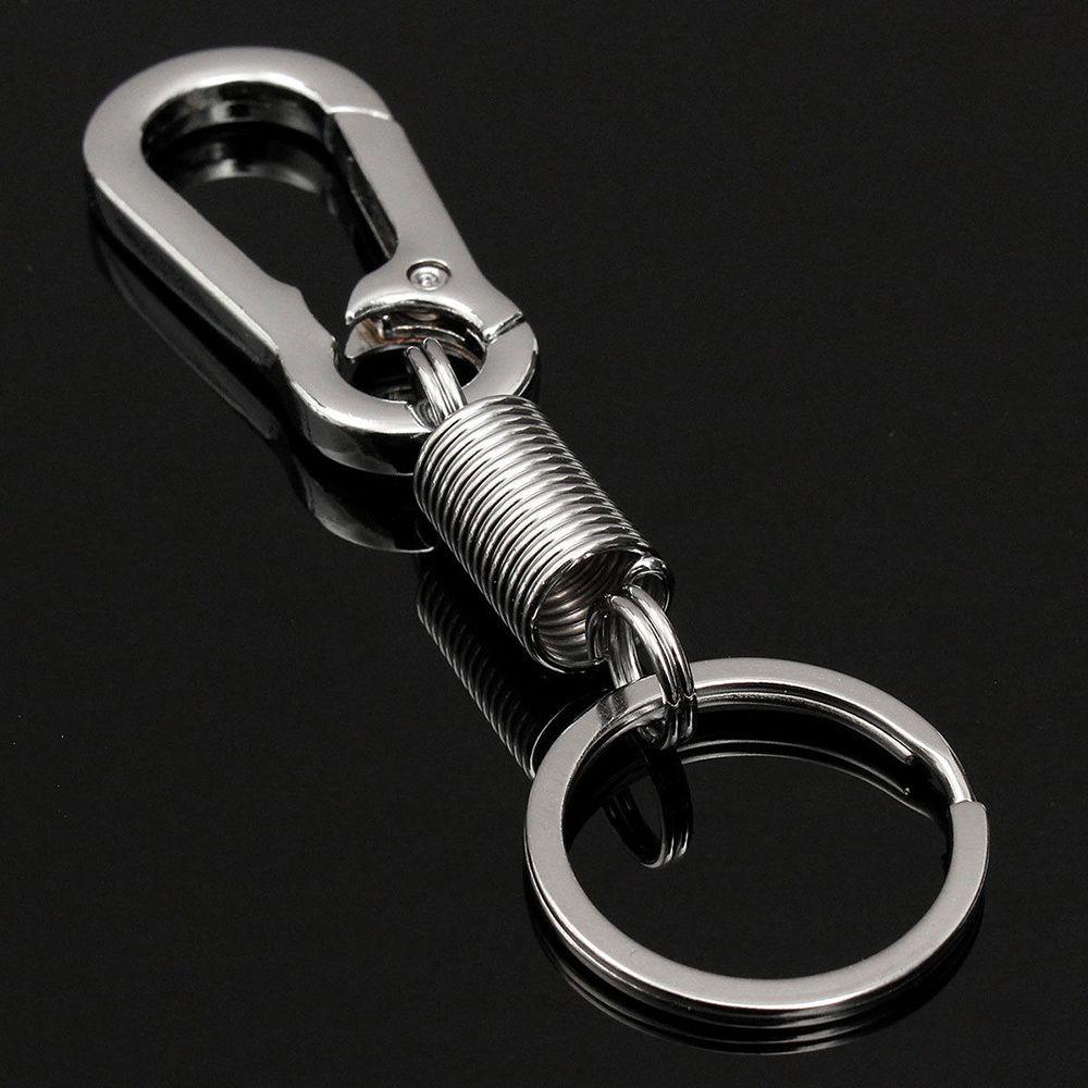 SEKINEW  Men Stainless Steel Spring Gourd Buckle Belt Clip Loop Keychain Key Ring Bicycle Bottle Holder Car Ornament Accessories