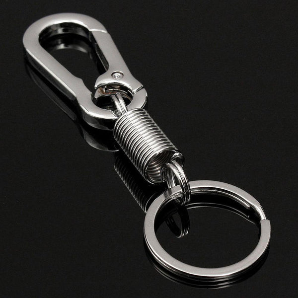 SEKINEW  Men Stainless Steel Spring Gourd Buckle Belt Clip Loop Keychain Key Ring Bicycle Bottle Holder Car Ornament Accessories