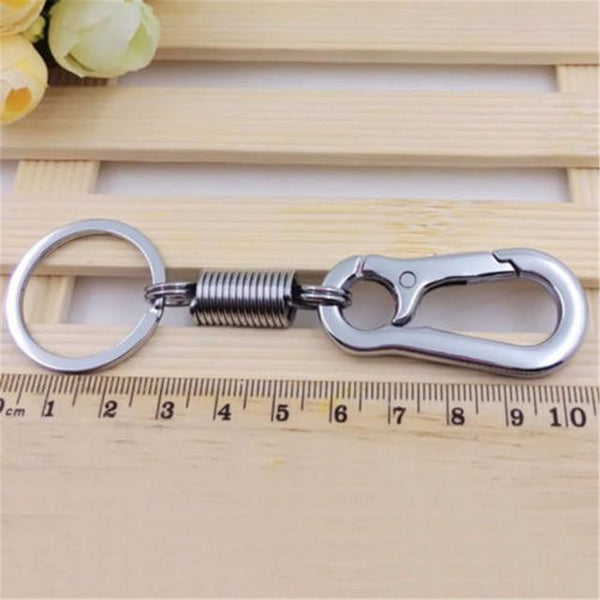 SEKINEW  Men Stainless Steel Spring Gourd Buckle Belt Clip Loop Keychain Key Ring Bicycle Bottle Holder Car Ornament Accessories