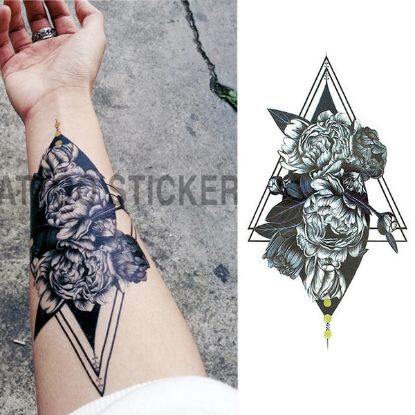 1 Pieces/set Small Full Flower Arm Temporary Waterproof Tattoo Stickers Fox Owl for Women Men Body Art