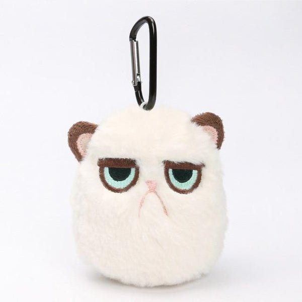 MICROPLUSH 12cm Grouchy Kitten Cat Plush Clip Keychain Mini Charm Bag Pendants Angry Cat Soft Stuffed Animal Toys Plushie Throw