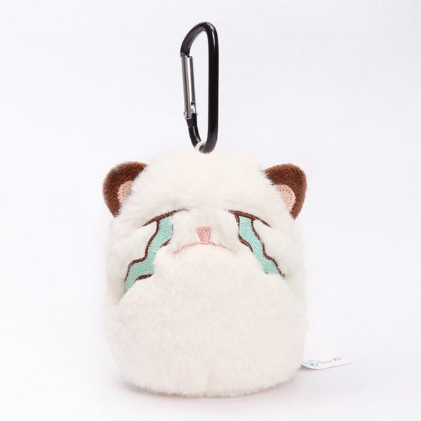 MICROPLUSH 12cm Grouchy Kitten Cat Plush Clip Keychain Mini Charm Bag Pendants Angry Cat Soft Stuffed Animal Toys Plushie Throw