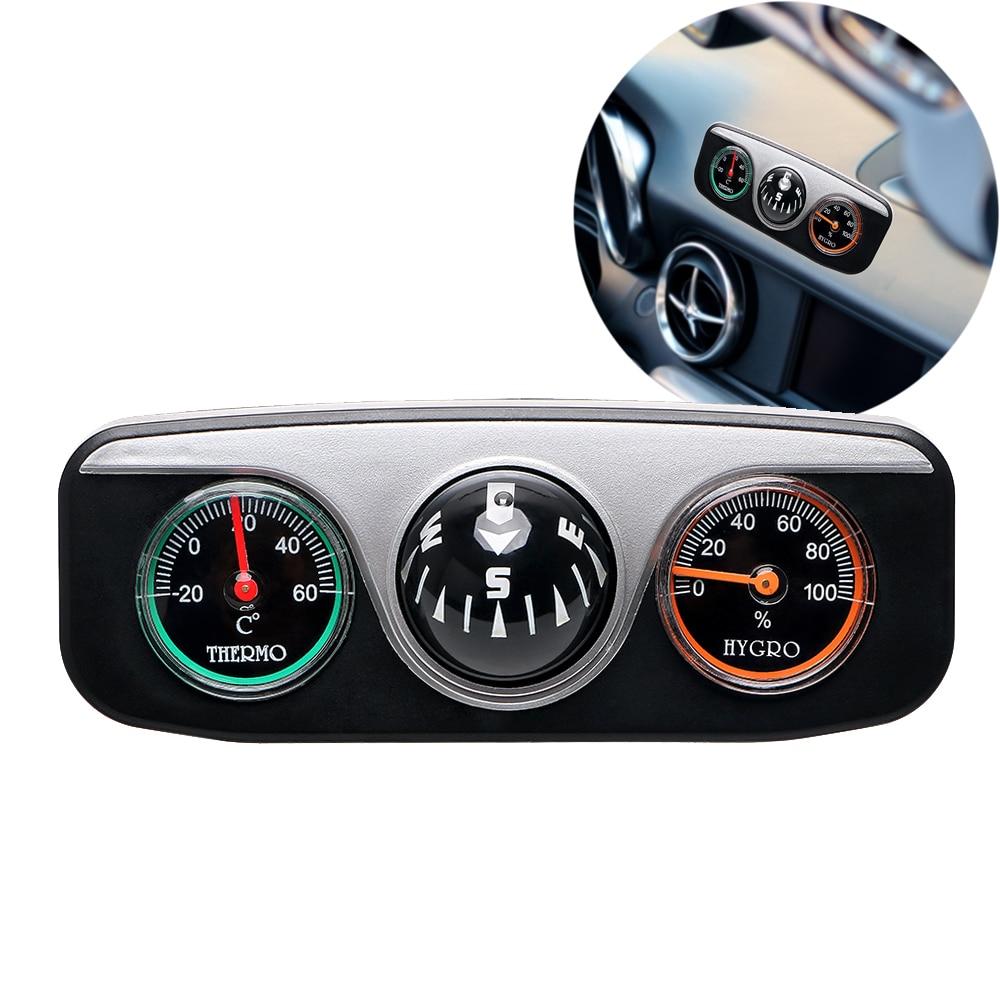 Car Ornaments Compass Thermometer Hygrometer For Auto Boat Vehicles 3 in 1 Guide Ball Interior Accessories