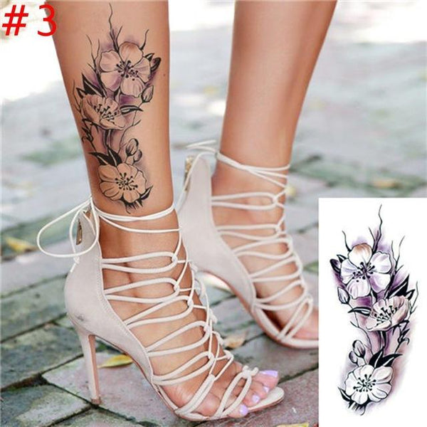 1PC New Fashion Removable Women Lady 3D Flowers Waterproof Temporary Tattoo Stickers Beauty Body Art Easy Wear And Easy Clean