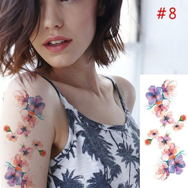 1PC New Fashion Removable Women Lady 3D Flowers Waterproof Temporary Tattoo Stickers Beauty Body Art Easy Wear And Easy Clean