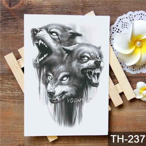 Waterproof Temporary Tattoo Sticker wolf tiger pattern tattoo Water Transfer body art fake tattoo for women men