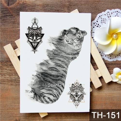 Waterproof Temporary Tattoo Sticker wolf tiger pattern tattoo Water Transfer body art fake tattoo for women men