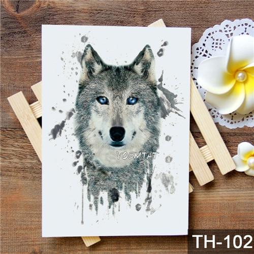 Waterproof Temporary Tattoo Sticker wolf tiger pattern tattoo Water Transfer body art fake tattoo for women men