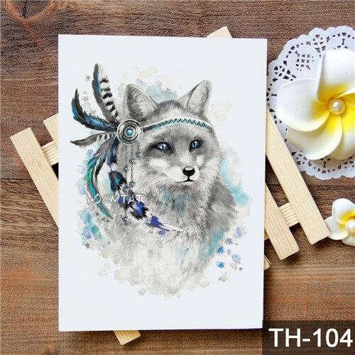 Waterproof Temporary Tattoo Sticker wolf tiger pattern tattoo Water Transfer body art fake tattoo for women men