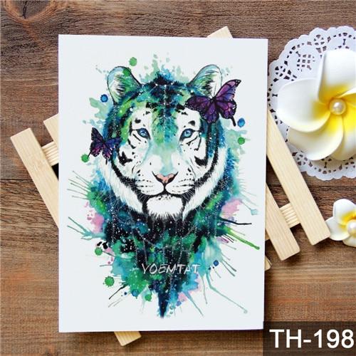 Waterproof Temporary Tattoo Sticker wolf tiger pattern tattoo Water Transfer body art fake tattoo for women men