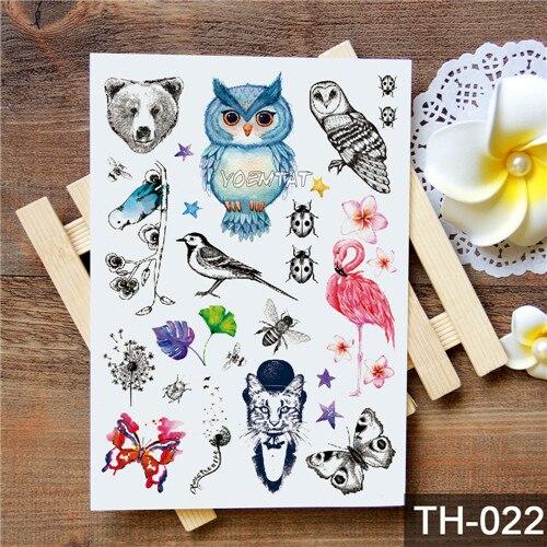 Waterproof Temporary Tattoo Sticker Watercolor Cute little animal pattern tattoo Water Transfer body art fake tattoo