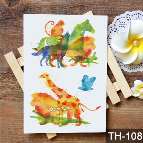 Waterproof Temporary Tattoo Sticker Watercolor Cute little animal pattern tattoo Water Transfer body art fake tattoo