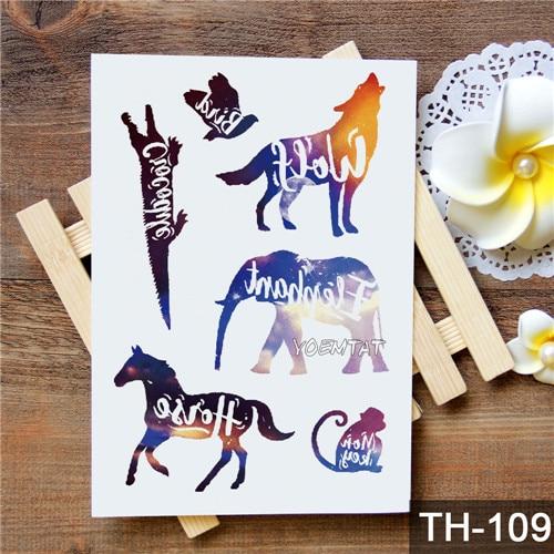 Waterproof Temporary Tattoo Sticker Watercolor Cute little animal pattern tattoo Water Transfer body art fake tattoo
