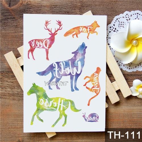 Waterproof Temporary Tattoo Sticker Watercolor Cute little animal pattern tattoo Water Transfer body art fake tattoo