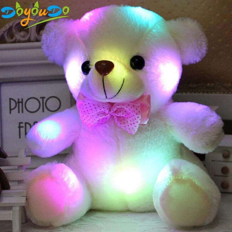 New Arrival 20CM Colorful Glowing Teddy Bear Luminous Plush Toys LED Bear Stuffed Teddy Bear Lovely Gifts for Kids