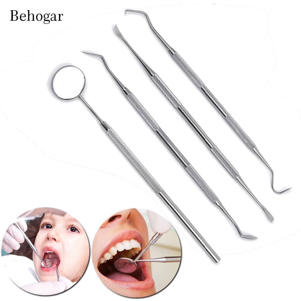 Behogar 5PCS Pet Dog Cat Tooth Scaler Tools Kit Tooth Scaler Remover Scraper Dental Mirror Probe Pet Dentistry Accessories Tools