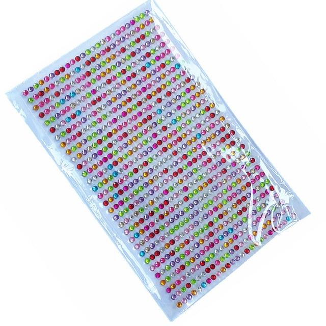 Acrylic Tattoo 750 Pcs/set 3mm Diy Decal Art Crystal Diamond Bling Rhinestone Self Adhesive Stickers for  Phone Case Decoration