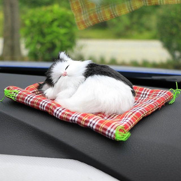 Car Ornaments Cute Simulation Sleeping Cats Decoration Automobiles Lovely Plush Kittens Doll Toy Children Gifts Accessories
