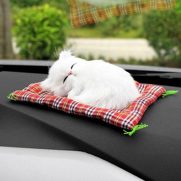 Car Ornaments Cute Simulation Sleeping Cats Decoration Automobiles Lovely Plush Kittens Doll Toy Children Gifts Accessories