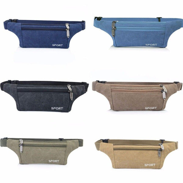 Men Running Waist Bag Jogging Cycling Hiking Canvas  Sports Bags Fitness Accessories