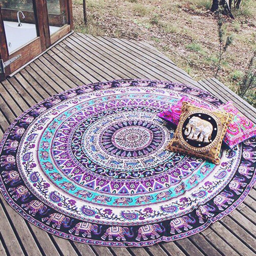 Durable Beach towel Chiffon Beach Cover Up Round Beach Pool Home Shower Towel Blanket Table Fitness Equipment Accessories