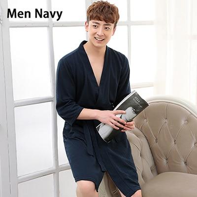 Hot Sale Mens Water Absorption Kimono Bath Robe Men Sexy Summer Robes Male Lounge Plus Size Waffle Bathrobe Dressing Gown