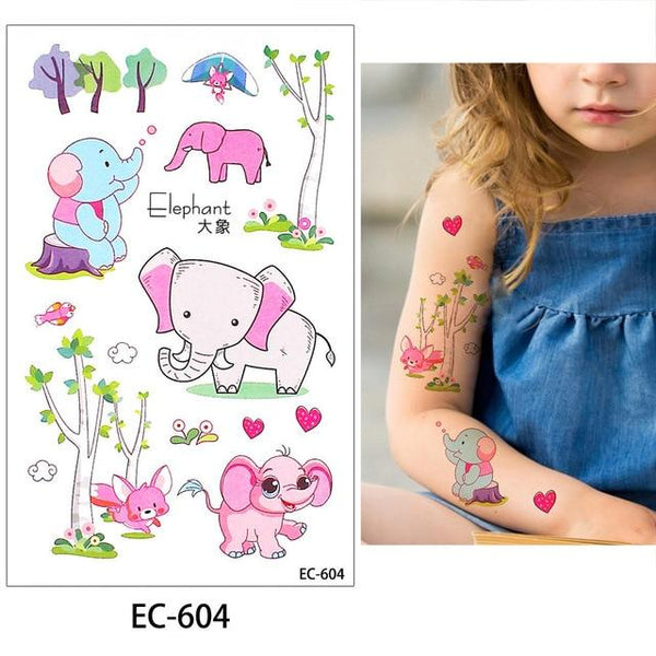 glaryyears 20 Designs 1 Sheet Children Animal Tattoo EC Temporary Cute Cartoon Fox Raccoon Image Tattoo Sticker for Body Art New