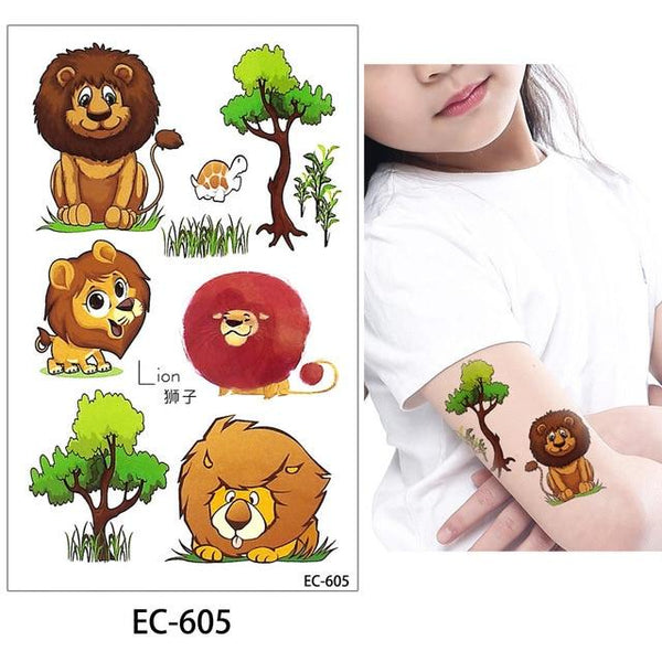 glaryyears 20 Designs 1 Sheet Children Animal Tattoo EC Temporary Cute Cartoon Fox Raccoon Image Tattoo Sticker for Body Art New