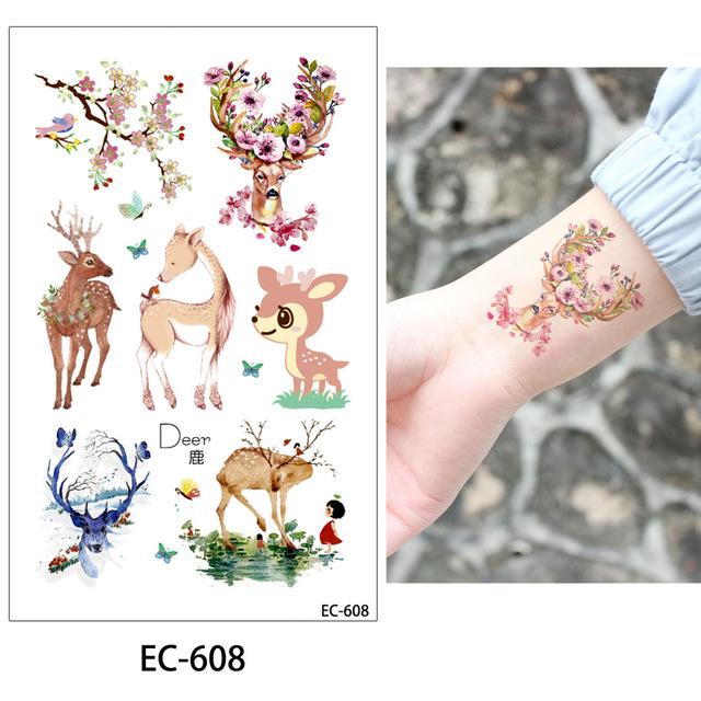 glaryyears 20 Designs 1 Sheet Children Animal Tattoo EC Temporary Cute Cartoon Fox Raccoon Image Tattoo Sticker for Body Art New